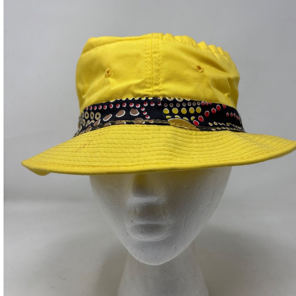 Vintage Roll-Up Bucket Hat Yellow Size Small